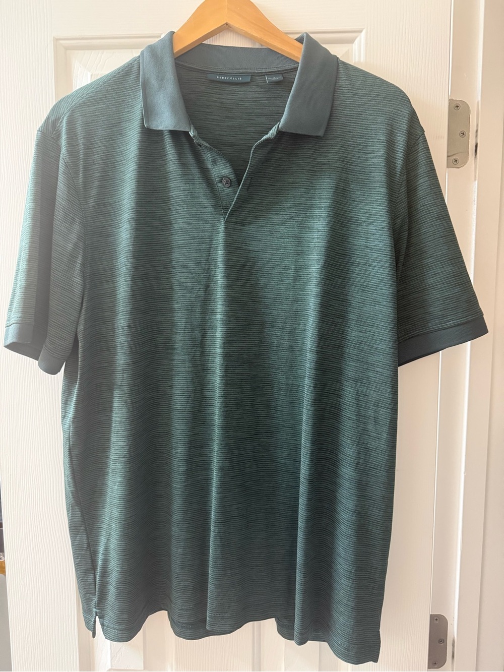 Perry Ellis Men's Green Heathered Polo Shirt